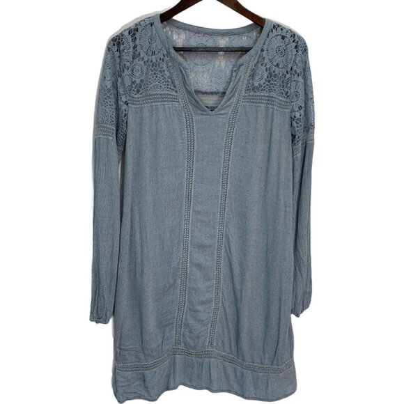 ABERCROMBIE & Fitch Chambray Blue Midi Dress Lined S - Picture 2 of 13